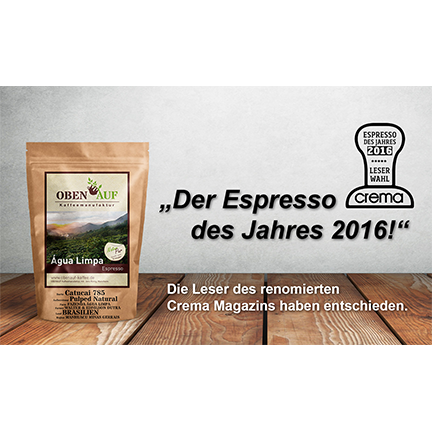 obenauf Agua Limpa Espresso Cafe des Jahres 2016 Crema