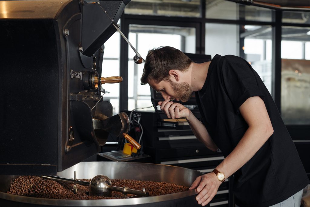 Alexis Gagnaire smelling coffee beans